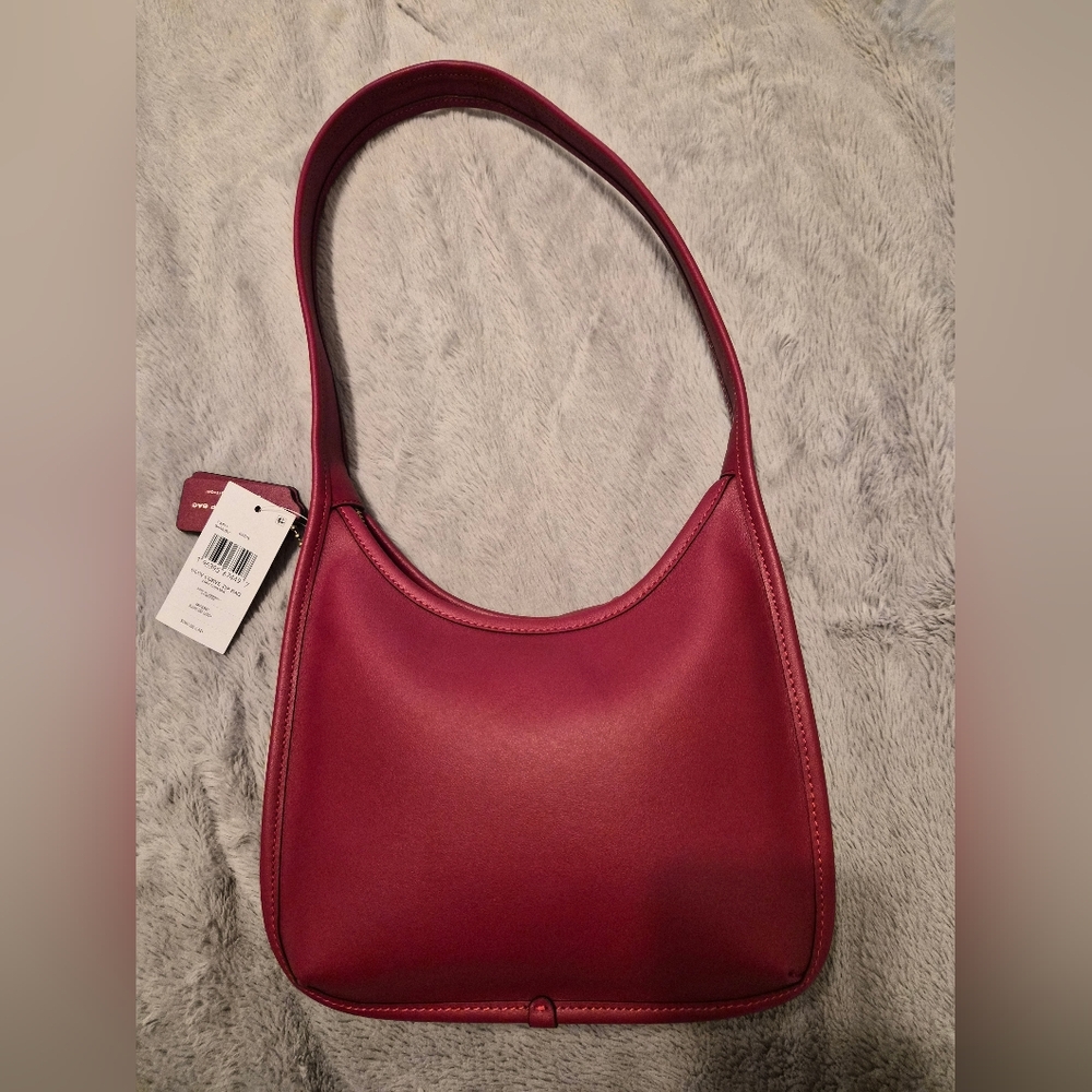 Coach Curve Zip Ruby Red Burgundy Shoulder Bag